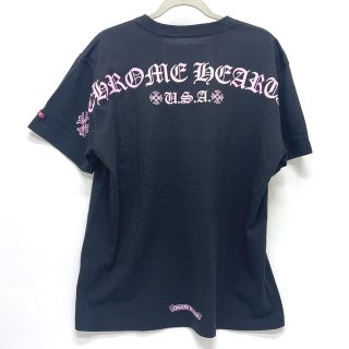 クロムハーツ(Chrome Hearts)のクロムハーツ CHROME HEARTS マッティボーイ アーチロゴ 半袖Ｔシャツ コットン ブラック×ピンク 新品同様(Tシャツ/カットソー(半袖/袖なし))