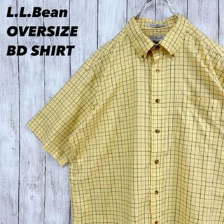 エルエルビーン(L.L.Bean)のアメリカ古着　L. L.Beanエルエルビーン　半袖チェックボタンダウンシャツL(シャツ)
