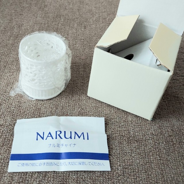 【未使用品】NARUMI ナルミチャイナ シュガースタンド 白 透かし 2