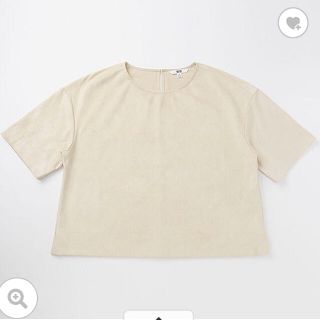 ユニクロ(UNIQLO)の《1度着用》👚ユニクロ👚 スエードタッチTブラウスM(シャツ/ブラウス(半袖/袖なし))