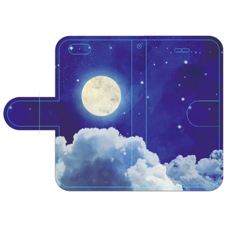 新品送料無料iPhoneケース 手帳型 満月1(iPhoneケース)