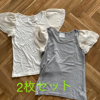 レイビームス(Ray BEAMS)の【専用】Tシャツ　袖　異素材　フリル　(Tシャツ(半袖/袖なし))