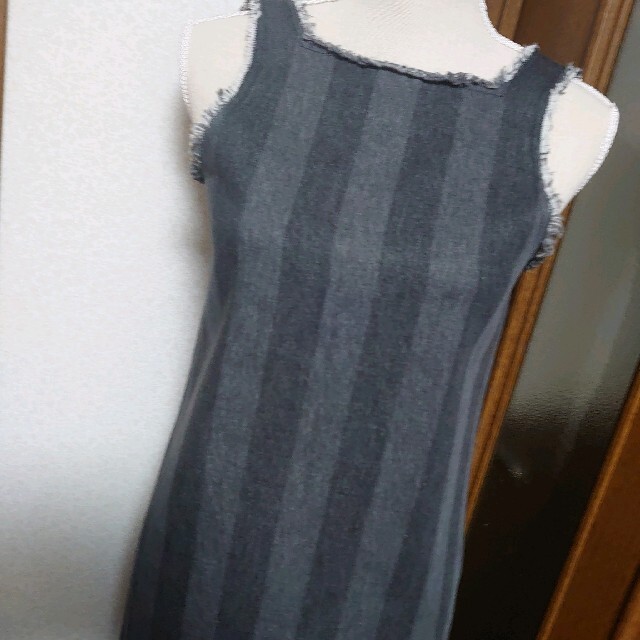 Ameri VINTAGESTRIPE DAMAGE DENIM DRESS 6