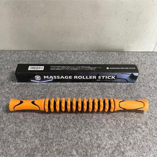 筋膜リリース　マッサージ　massage roller stick オレンジ　黒(ヨガ)