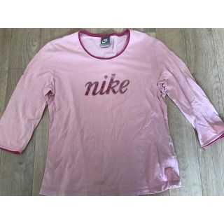 ナイキ(NIKE)のNIKE ナイキ　トップス　Tシャツ　レディース　ピンク　綿100% 七分　美品(Tシャツ(長袖/七分))