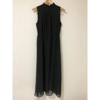 【新品】韓国  服  ロングワンピース  ブラック(ロングワンピース/マキシワンピース)