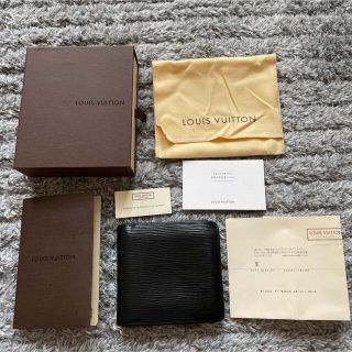 ルイヴィトン(LOUIS VUITTON)のルイヴィトン　エピ　黒本革二つ折り財布(折り財布)