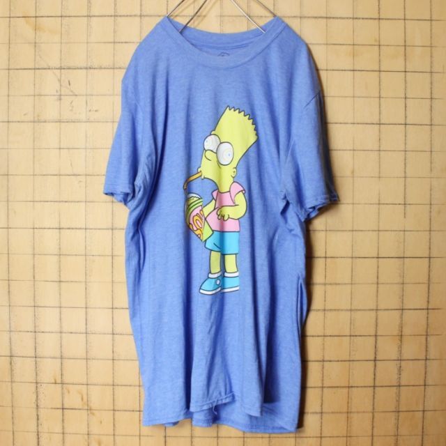 SIMPSON(シンプソン)のUSA シンプソンズ バート プリント Tシャツ ライトブルー 半袖M ss27 メンズのトップス(Tシャツ/カットソー(半袖/袖なし))の商品写真