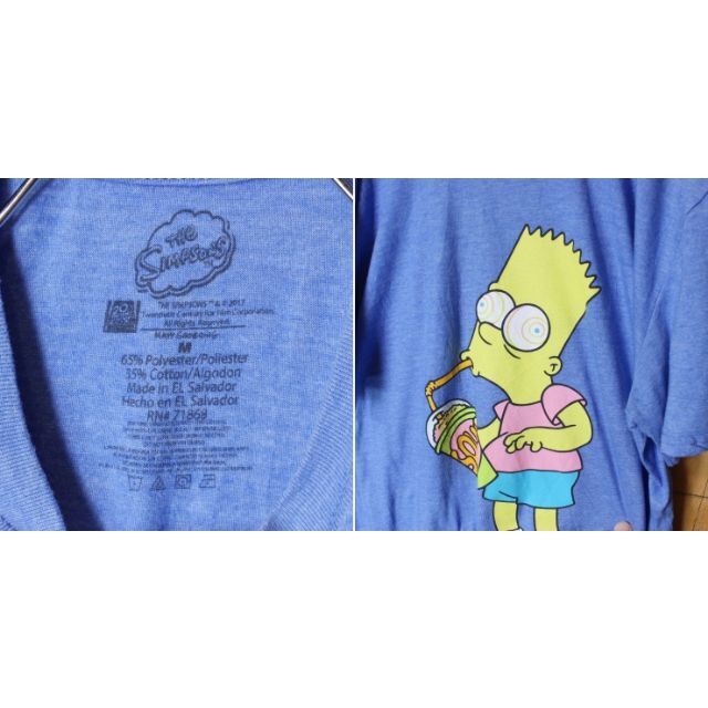 SIMPSON(シンプソン)のUSA シンプソンズ バート プリント Tシャツ ライトブルー 半袖M ss27 メンズのトップス(Tシャツ/カットソー(半袖/袖なし))の商品写真