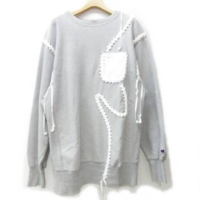 2G × MASU WAVING BRAID SWEAT トレーナー 灰 4855cm着丈