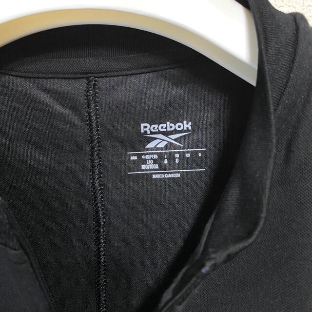 Reebok(リーボック)の【ほぼ新品】Reebok ジップアップTシャツ 黒 XL メンズのトップス(Tシャツ/カットソー(半袖/袖なし))の商品写真