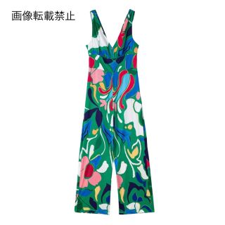 🐬6月新作💙8214◇vintage レトロ 柄 オールインワンパンツ(オールインワン)