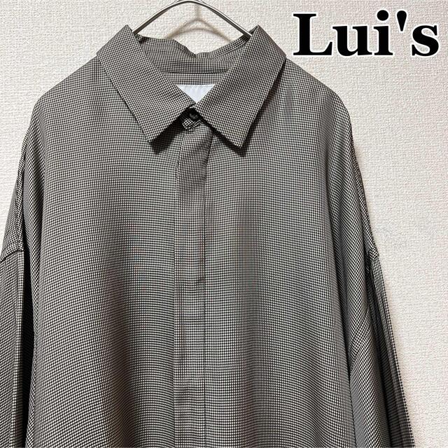 名作 ルイス ハウンドトゥース オーバーサイズシャツ 比翼 千鳥柄 日本製