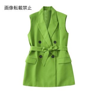 🐬6月新作💙8219◇green グリーン ベストジャケット(テーラードジャケット)