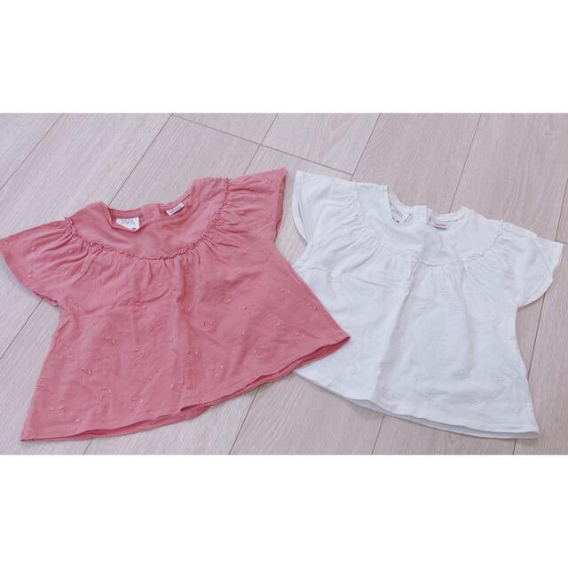 ZARA(ザラ)のZARA Tシャツ　2枚　セット　１２-１８　86 キッズ/ベビー/マタニティのベビー服(~85cm)(Ｔシャツ)の商品写真