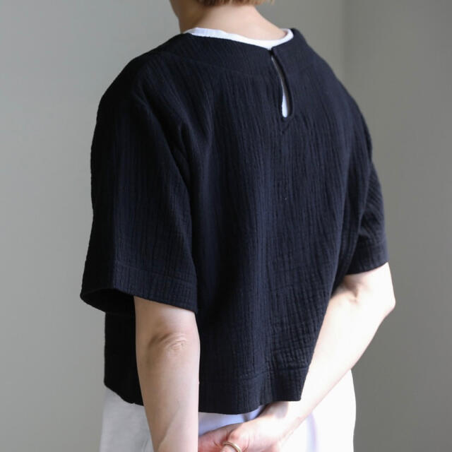 セレクトモカ  ショートデザインコットンプルオーバー 半袖 ブラック レディースのトップス(Tシャツ(半袖/袖なし))の商品写真