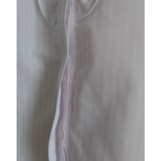 青山(アオヤマ)の半袖ストライプ　フリルブラウス レディースのトップス(シャツ/ブラウス(半袖/袖なし))の商品写真