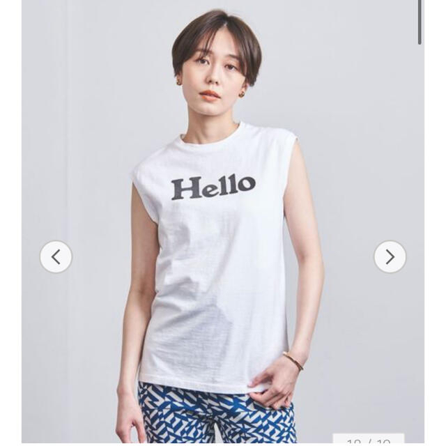 Ron Herman(ロンハーマン)の新品未使用　マディソンブルー　HELLOロゴノースリブTシャツ　ホワイト レディースのトップス(Tシャツ(半袖/袖なし))の商品写真