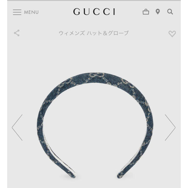 GUCCI エコ ウォッシュドデニム ヘアバンド-