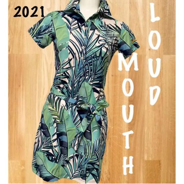 Loudmouth(ラウドマウス)の美品⛳️ラウドマウス　総柄　半袖ワンピース　レディース　ゴルフウェア スポーツ/アウトドアのゴルフ(ウエア)の商品写真