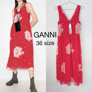 アダムエロぺ(Adam et Rope')の【新品】GANNI ガニー ノースリーブ 花柄 ロングワンピース(ロングワンピース/マキシワンピース)