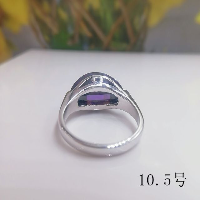 tt10053閉店セール10.5号リング高級模造アメジストリング レディースのアクセサリー(リング(指輪))の商品写真