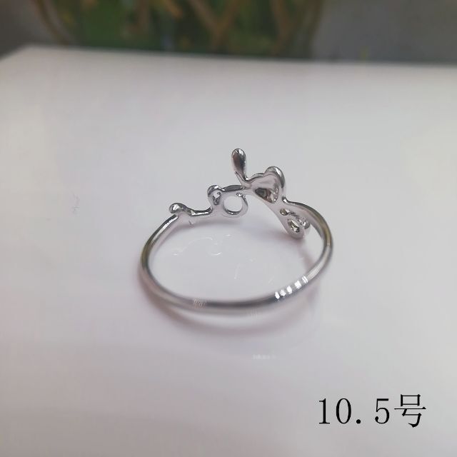 tt10054閉店セール10.5号リングホワイトゴールド色ファッションリング レディースのアクセサリー(リング(指輪))の商品写真