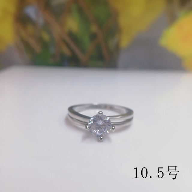 tt10058閉店セール10.5号リング細身一粒石リングczダイヤモンドリング レディースのアクセサリー(リング(指輪))の商品写真
