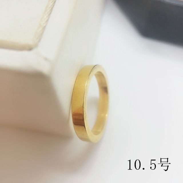 tt10067閉店セール10.5号リングゴールド色無印リングステンレスリング レディースのアクセサリー(リング(指輪))の商品写真