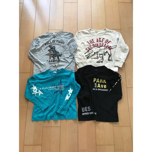 HusHush(ハッシュアッシュ)の長袖Tシャツ3枚&長袖トレーナーセット　サイズ130センチ キッズ/ベビー/マタニティのキッズ服男の子用(90cm~)(Tシャツ/カットソー)の商品写真