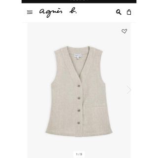 アニエスベー(agnes b.)の新品 アニエスベー　2022SS リネンベスト　UV06 GILET ジャケット(ベスト/ジレ)