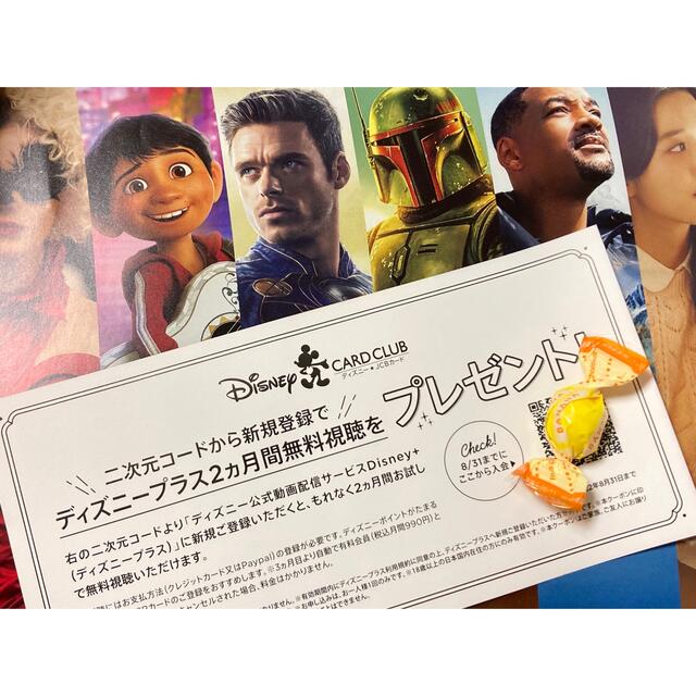 Disney(ディズニー)の専用です！ディズニープラス2ケ月無料券 チケットの優待券/割引券(その他)の商品写真