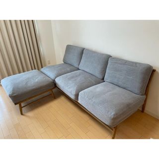 値下げ【モモナチュラル】Cloud Sofa3人掛け＋オットマン付(三人掛けソファ)