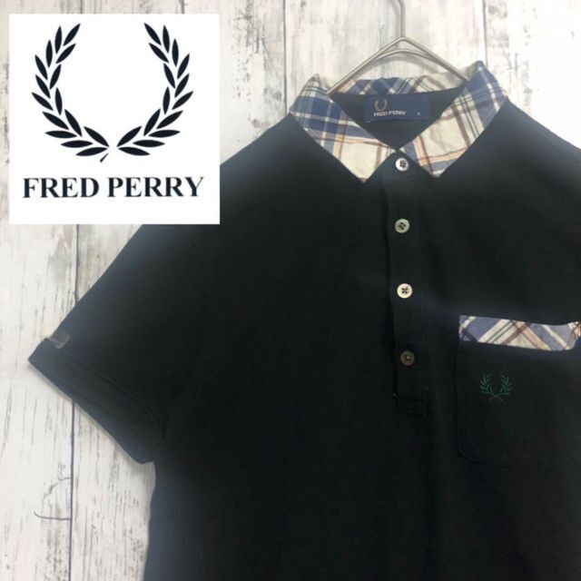 FRED PERRY(フレッドペリー)の【人気】フレッドペリー　FRED PERRY　ポロシャツ　チェック　ブラック メンズのトップス(ポロシャツ)の商品写真