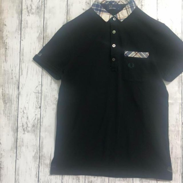 FRED PERRY(フレッドペリー)の【人気】フレッドペリー　FRED PERRY　ポロシャツ　チェック　ブラック メンズのトップス(ポロシャツ)の商品写真