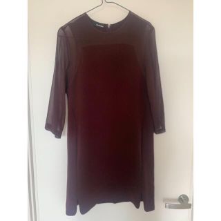 ザクープルズ(The Kooples)のThe kooples wine purple/red silk dress(ミディアムドレス)