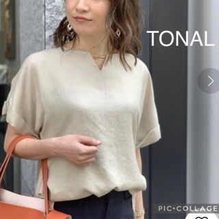 ★専用★ TONAL (洗える/シワになりくい) フェイクリネンドルマンブラウス(シャツ/ブラウス(半袖/袖なし))