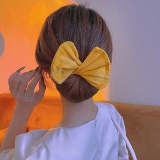 【イエロー】デフトバン お団子 ヘアメーカー ヘアアクセサリー オルチャン(その他)