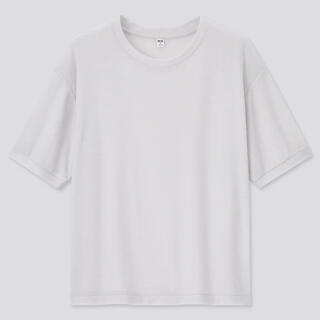 ユニクロ(UNIQLO)の新品 UNIQLO ユニクロ シアークルーネックT ライトグレー(Tシャツ(長袖/七分))