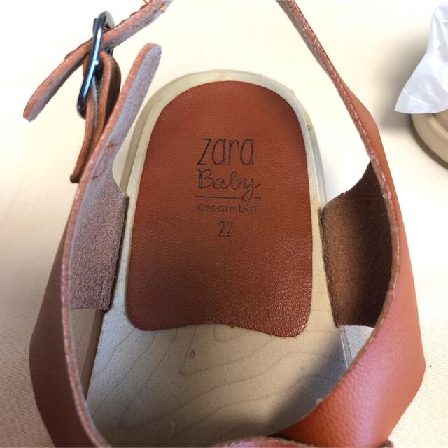 ZARA KIDS(ザラキッズ)のZARAサンダル14センチ茶 キッズ/ベビー/マタニティのベビー靴/シューズ(~14cm)(サンダル)の商品写真