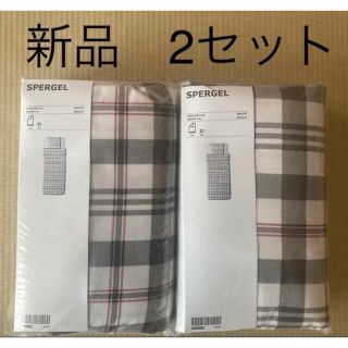 イケア(IKEA)のIKEA SPERGEL 掛け布団 カバー & 枕 カバー　シングル　2セット(シーツ/カバー)