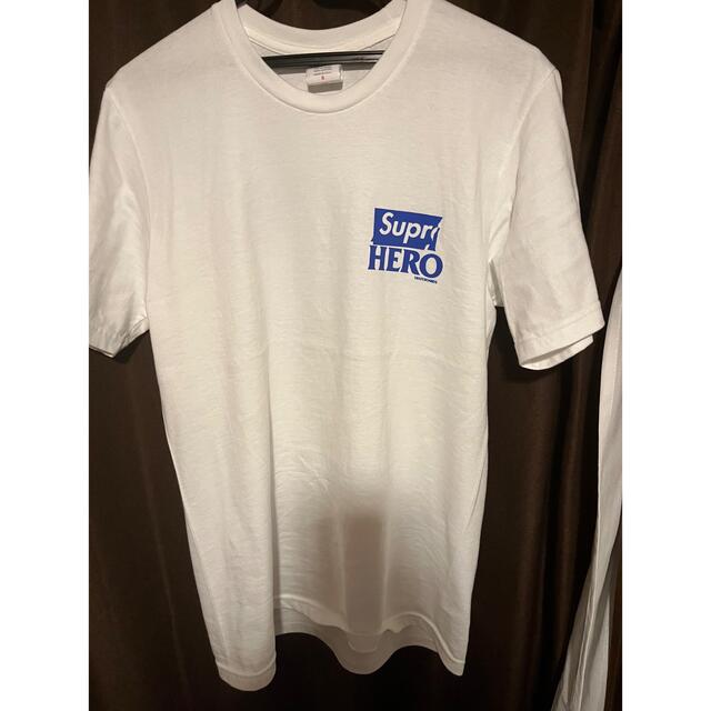 Tシャツ/カットソー(半袖/袖なし)supremeアンタイヒーロー白