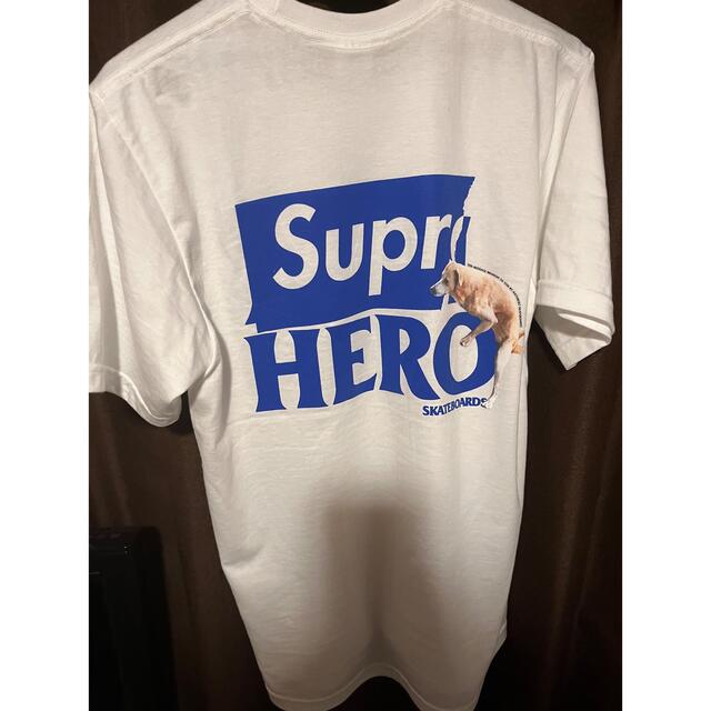 Tシャツ/カットソー(半袖/袖なし)supremeアンタイヒーロー白