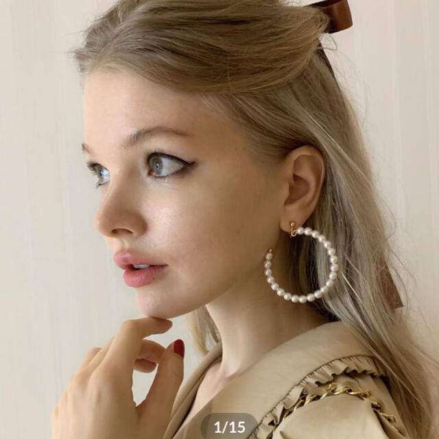 épine(エピヌ)のepine pear hoop earrings レディースのアクセサリー(イヤリング)の商品写真