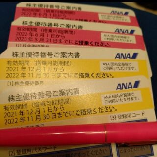 エーエヌエー(ゼンニッポンクウユ)(ANA(全日本空輸))のANA 株主優待　全日空　4枚(その他)