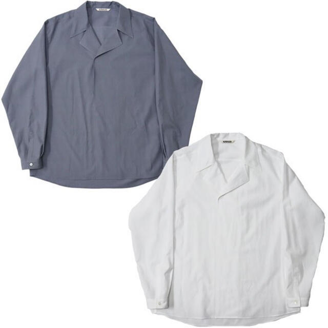 22SS WASHED FINX TWILL P/O SHIRTS ホワイト　美