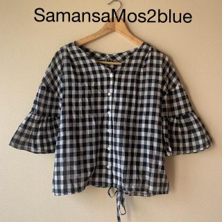 サマンサモスモス(SM2)のSamansaMos2blue  サマンサモスモスブルー   ギンガムチュニック(シャツ/ブラウス(半袖/袖なし))