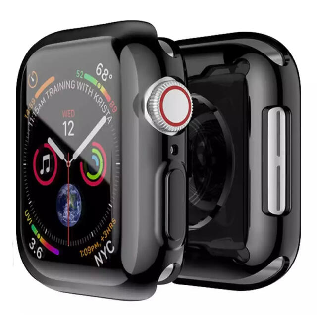 Apple Watch(アップルウォッチ)のApplewatch アップルウォッチケースカバー全面タイプ ブラック 45mm スマホ/家電/カメラのスマホアクセサリー(モバイルケース/カバー)の商品写真