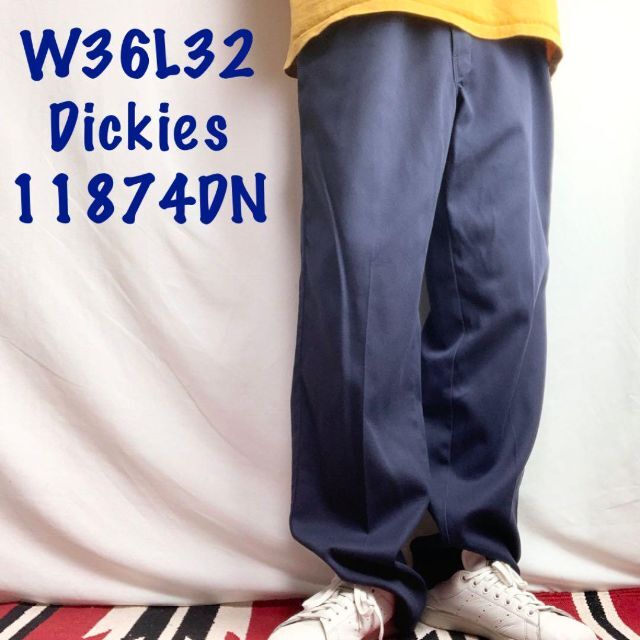 W36L32インチ Dickies11874DN濃紺テーパードオリジナルフィット