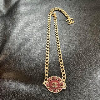 6582☆シャネル B20C ロゴ レザー ネックレス レディース ...